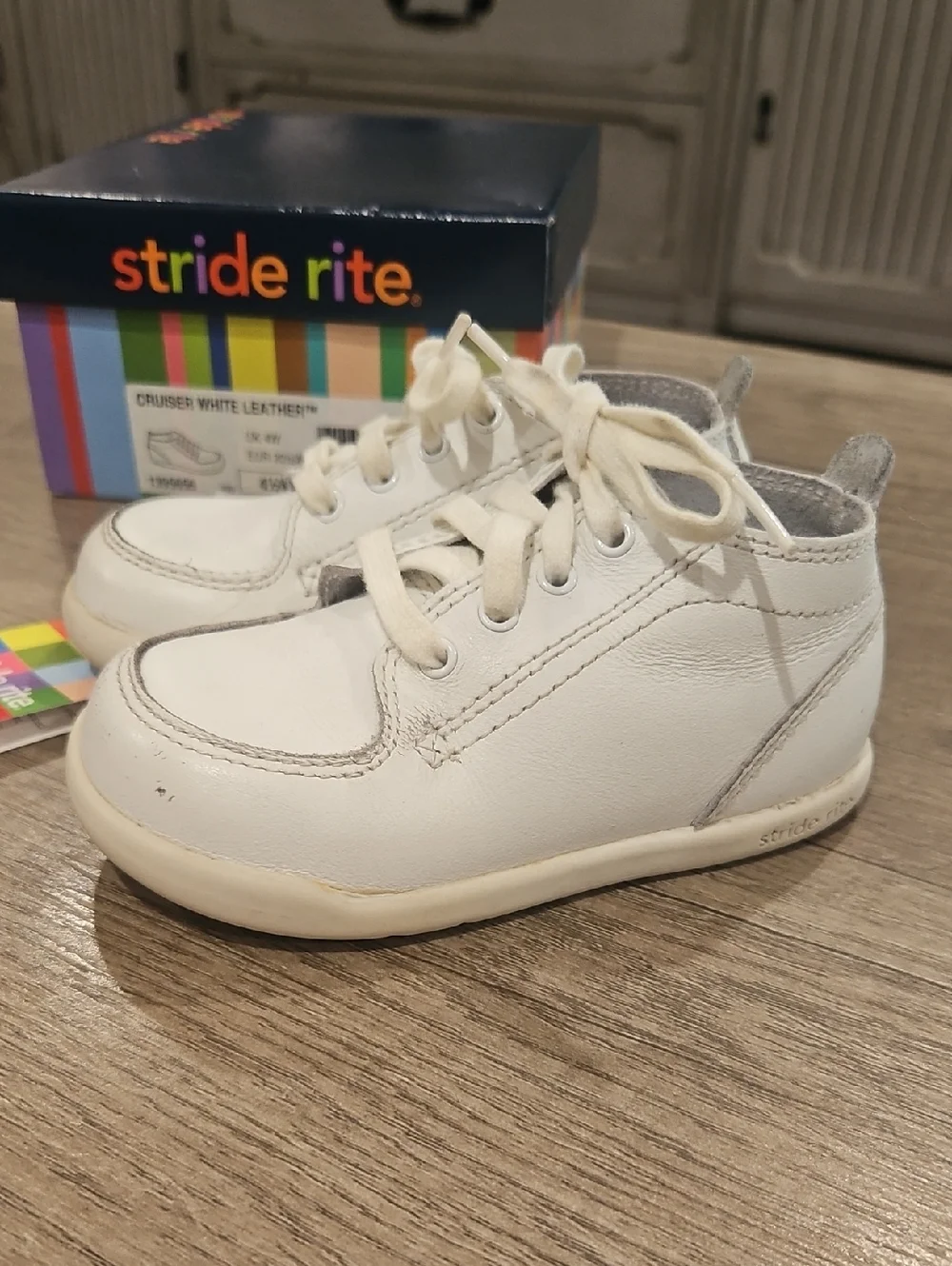 stride rite cruiser white leather baby size 4.5